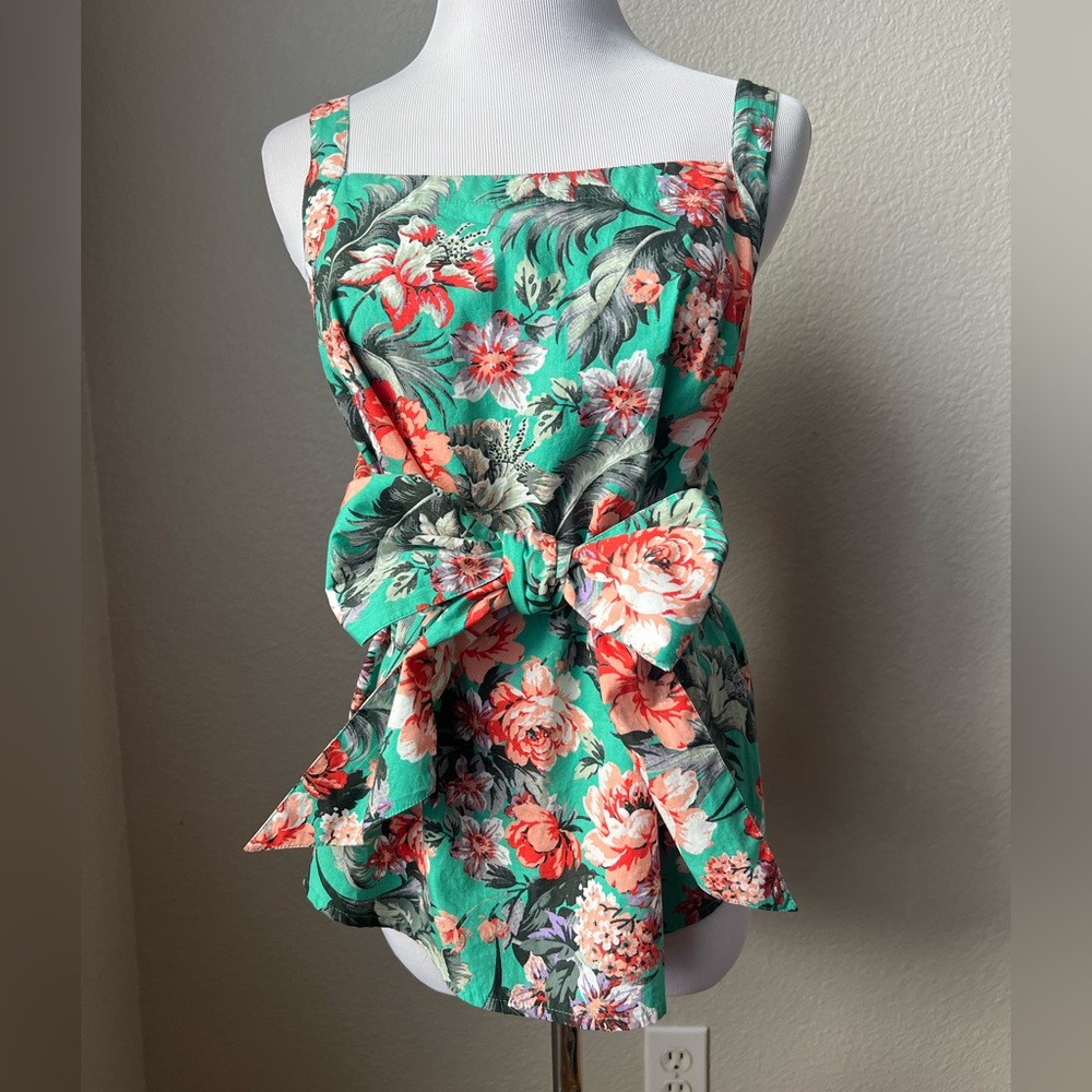 Abound Floral Tie Top, M